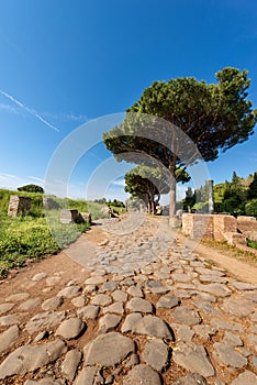 Ostia Antica Rome Italy - Decumanus Maximus - Roman road photo